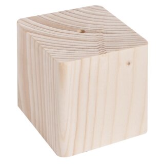 Holz-Sockel, 6,5x6,5x6,5cm, m. Loch ø5,5mm,2,5cm tief