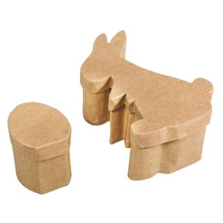 Pappm. Box Hase m. Ei, FSC Recycled 100%, Hase 9,5x16x5cm, Ei 4,7x5,8x4,5cm