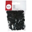 Pompons, 10 mm, . 65 Stück, schwarz