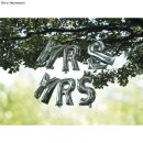 Folienballons MR&MRS, 40cm, Größe pro Buchst.,  6Stück, silber