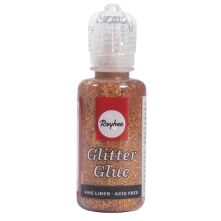 Glitter-Glue metallic, Flasche 20 ml, brill.kupfer