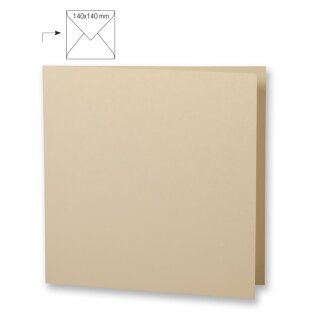 Karte quadr.,doppelt,met.,FSC MixCred, 135x270mm, 250g/m2, Beutel 5Stück, kaschmir metallic