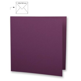 Karte quadr.,doppelt,uni,FSC Mix Credit, 150x300mm, 220g/m2, Beutel 5Stück, purple velvet