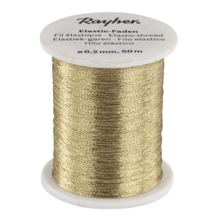 Elastic-Faden, 0,2 mm, Spule 50 m, gold