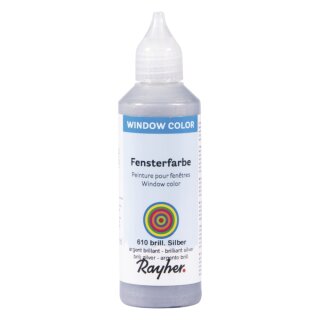 Fensterfarbe easy paint, Flasche 80 ml, brill.silber