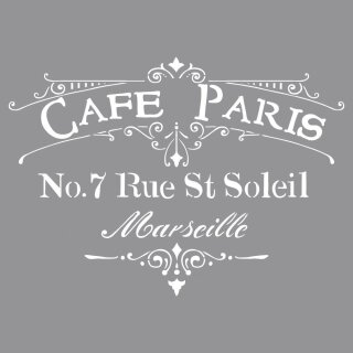 Schablone Café Paris, 30,5x30,5cm,  1 Stück