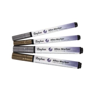 Set Alles-Marker Gold / Silber 2x dicke Spitze 2x feine Spitze 4 Stück