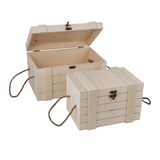 Holz Truhen Set, FSC Mix Credit, 1 St. 30x20,5x17,3cm+24x16x15,5cm