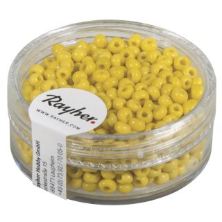 Rocailles, 2,6 mm ø, opak, Dose 17g, gelb