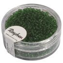 Rocailles, 2 mm ø, transparent, Dose 17g, grün