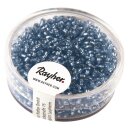 Rocailles, 2 mm ø, mit Silbereinzug, Dose 17g, h.blau