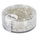 Glasstifte, 2x2 mm, mit Silbereinzug, Dose 16 g, silber