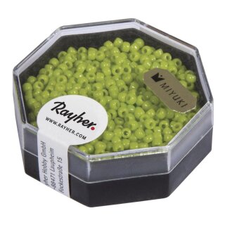 Premium-Rocailles, 2,2 mm ø, opak, apfelgrün, Dose 12g