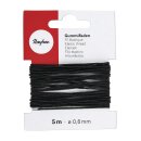 Gummifaden, 0,6mm ø, Karte 5m, schwarz