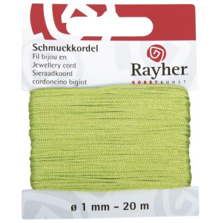 Schmuckkordel, ø 1 mm, SB-Karte 20 m, h.grün