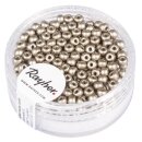 Rocailles, 3mm ø, Dose  200 Stück, taupe matt