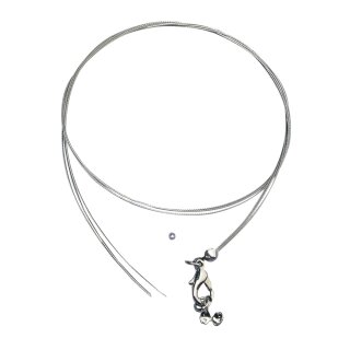 Schmuck-Collier, 3-reihig, 45cm,  1 Stück, silber