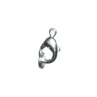 Karabiner-Schließe m. Ring, 18,5mm,  1 Stück, silber