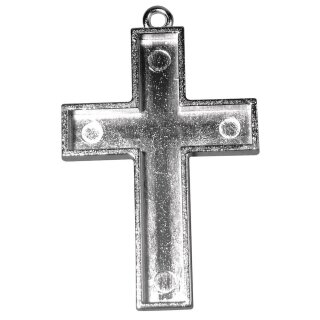 Schmuckkessel Kreuz m. Öse, 3,8x2,8cm,  1 Stück, platin