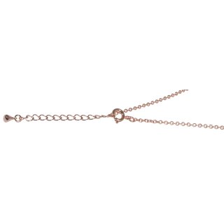 Metall Gliederkette m. Verschluss, 2mm ø, 78cm, +5cm Verlängerung,  1 Stück, roségold