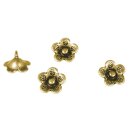 Metall-Zierelement Blume, 10mm, Öse 1mm ø,  4...