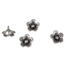 Metall-Zierelement Blume, 10mm, Öse 1mm ø,  4...