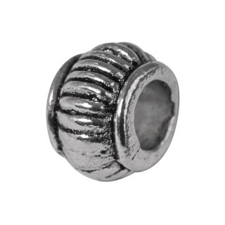 Metall- Radl, 7mm ø, Großloch 3mm ø,  5Stück, altsilber