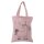 Baumwoll-Tasche m. Druck, 20x25cm,  1 Stück, rosé