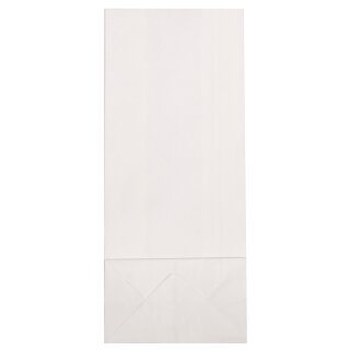 Papier-Blockbodenbeutel, 10x24x6cm, 80g/m2,  25 Stück, weiß