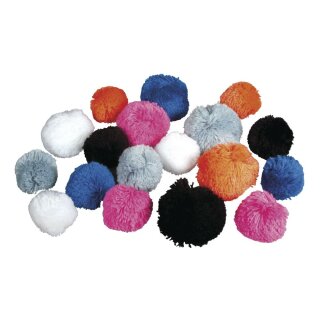 Garn Pompons Set Sporty, 3,8+5cm ø, Farben+Größen sortiert,  18 Stück