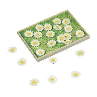 Polyresin-Daisyköpfchen, 1,5 cm, Box 16 Stück