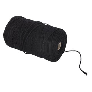 Garn, 2mm ø, ca. 600g, Spule 260m, schwarz