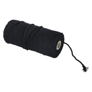 Garn, 3,7mm ø, ca. 280g, Spule 70m, schwarz