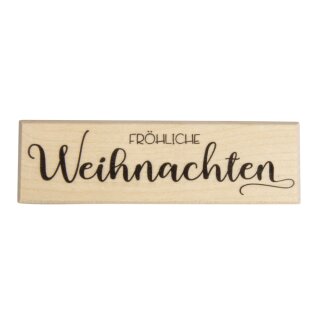 Holz Stempel Fröhliche Weihnachten 3x10cm