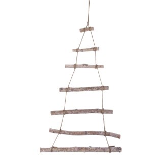 Deko Holzleiter z. Hängen,Weihnachtsbaum, 75x40x1,5cm, natur