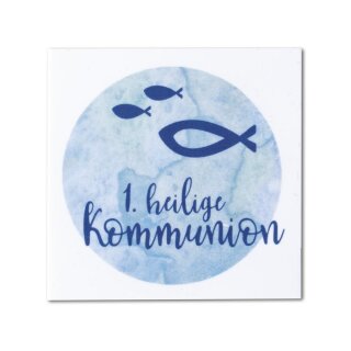 Wachsmotiv Watercolor- Heilige Kommunion, 6,7x6,7cm, SB-Btl 1Stück, hellblau