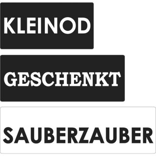 Labels Kleinod,Gesch.,Sauberzauber, 30x15mm, 40x15mm, 50x15mm, SB-Btl 3Stück