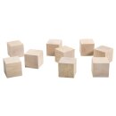 Holz-Würfel, 4,5x4,5x4,5cm 9 Stück natur