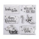 Clear Stamps - Christmas Greetings, 102,5x97mm, 7 Motive 1 Bogen