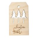 Holz-Anhänger Frohes Fest,FSCMixCred, 4,8x8,2cm, natur