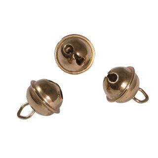 Deko-Metallglöckchen kugelförmig, 11mm ø, SB-Btl 10 Stück, gold