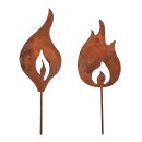 Metall Flammen zum Stecken, 2 Designs, 13+15cm, SB-Btl 2Stück, kupfer