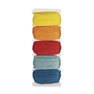 Baumwoll- Garn Stitch&Knot, 5 Farben je 10m, SB-Btl 50m, regenbogen