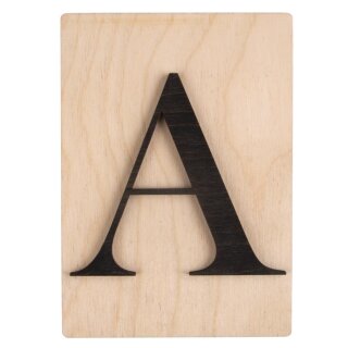 Holz-Buchstabe A, FSC Mixed Credit, 10,5x14,8cm, schwarz