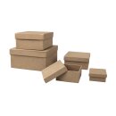 Pappmaché Boxen Set, FSC Recycled 100%, 5x5-14x14cm, quadratisch, 5-tlg.