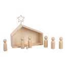 Holz Krippe mit Figuren, FSC 100% 22x5,6x21,5cm, 9tlg.1...