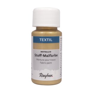 Textil Stoffmalfarbe Metallic, Flasche 50ml, gold