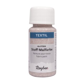 Textil Stoffmalfarbe Glitter, Flasche 50ml, rosé