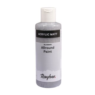 Allround Paint Acrylfarbe Glimmer, Flasche 80ml, brill.silber