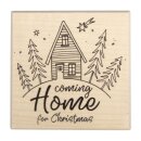 Stempel Coming Home for Christmas, 7x7cm